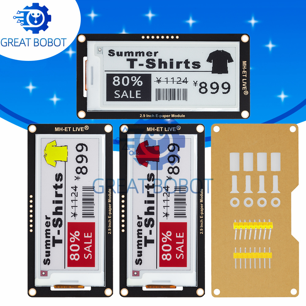 Display Epaper 2.9 - Layar tampilan EInk e-paper modul Epaper