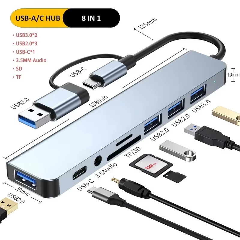 Home Assistant Sd - Splitter USB Hub Tipe C 8
