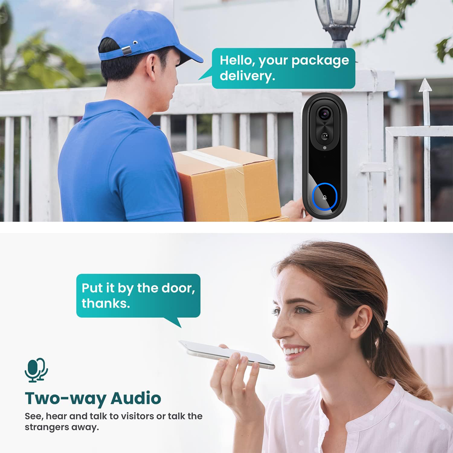 Kamera interkom cerdas IP65, b - Smart Doorbell Wired ulasan dan harga