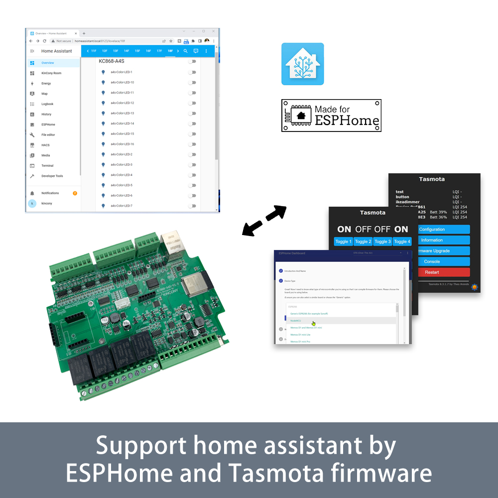 KC868-A4S ESP32 ESPhome Tasmot - Home Automation With Arduino ulasan dan harga