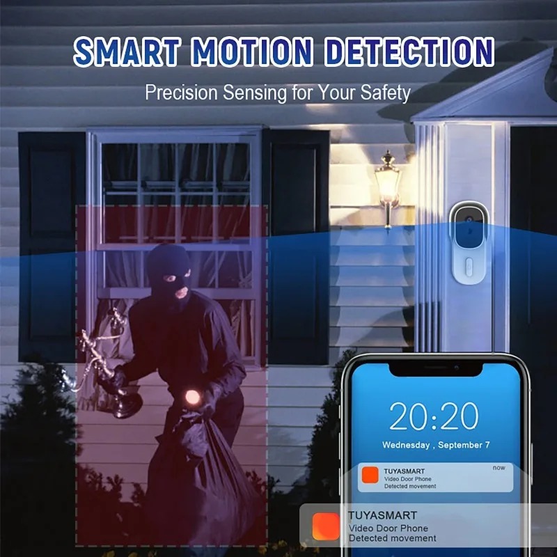 Wide View Tuya Smart Life APP  - Smart Doorbell Wired ulasan dan harga