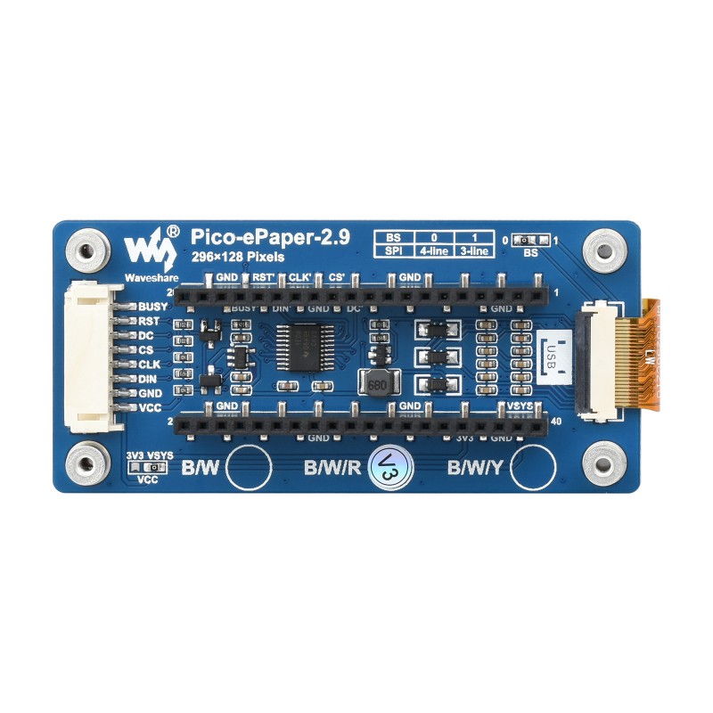 Waveshare Pico-ePaper-2.9-B, M - Display Epaper 2.9 ulasan dan harga
