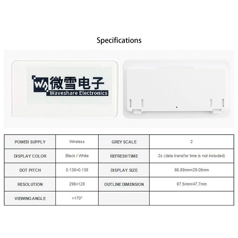 Waveshare 2.9 Inci Modul Layar - Display Epaper 2.9 ulasan dan harga